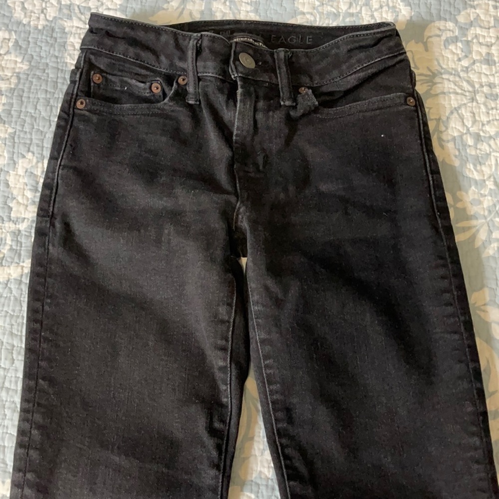 Men's American Eagle Next Level Flex black jeans.